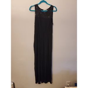 Black lace top maxi dress